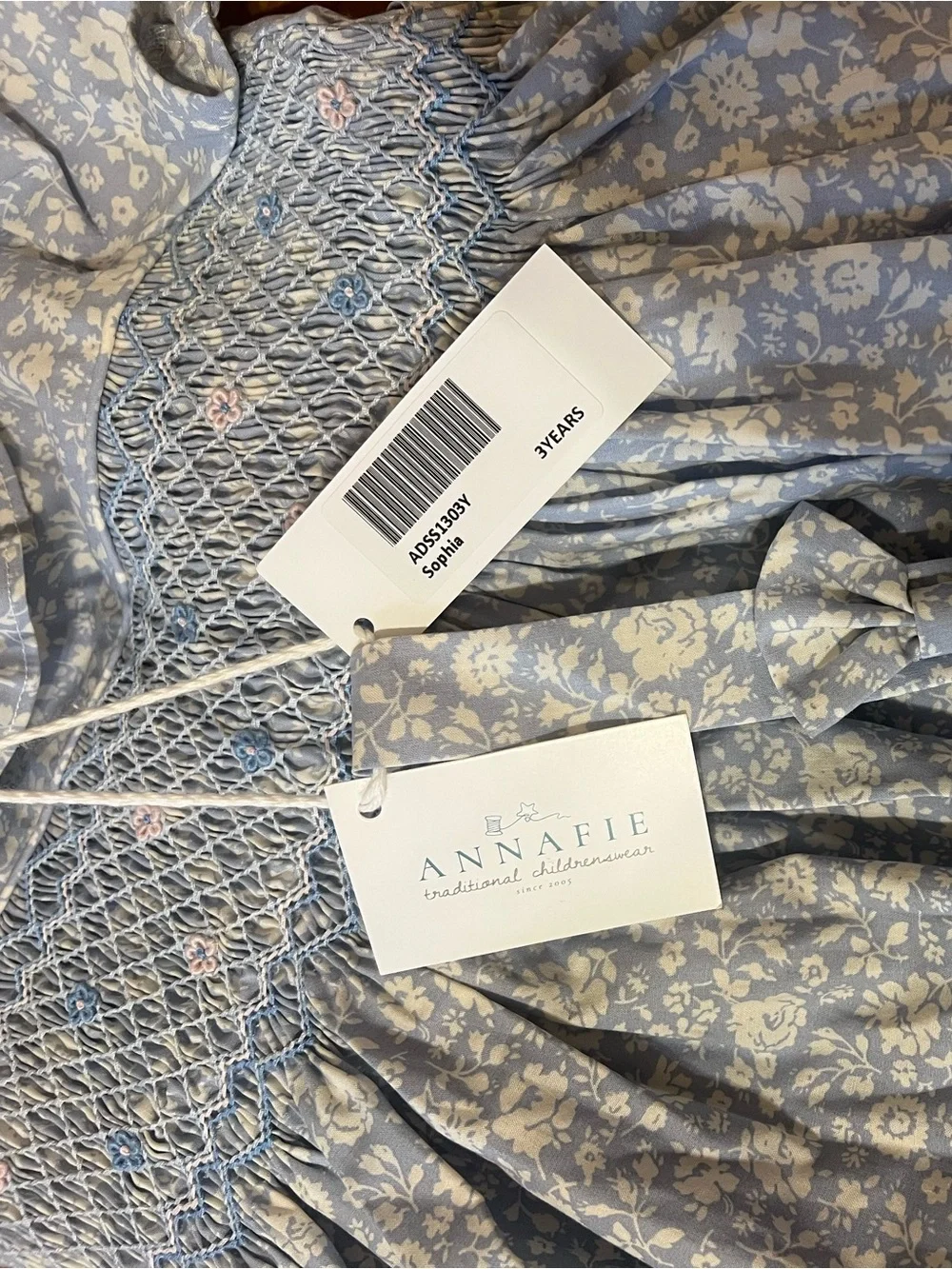 NWT Annafie London | Sophie Dress | Hand-Smocked Dress with Matching Headband